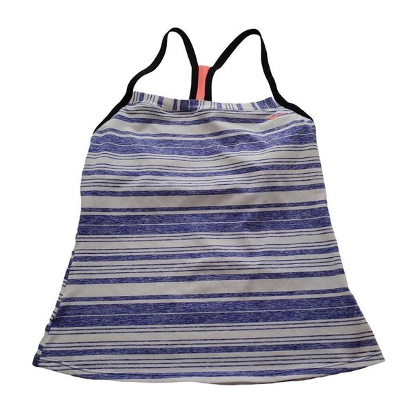 Nike 10 Tankini Swim Top Racer Back blue white - Picture 1 of 6